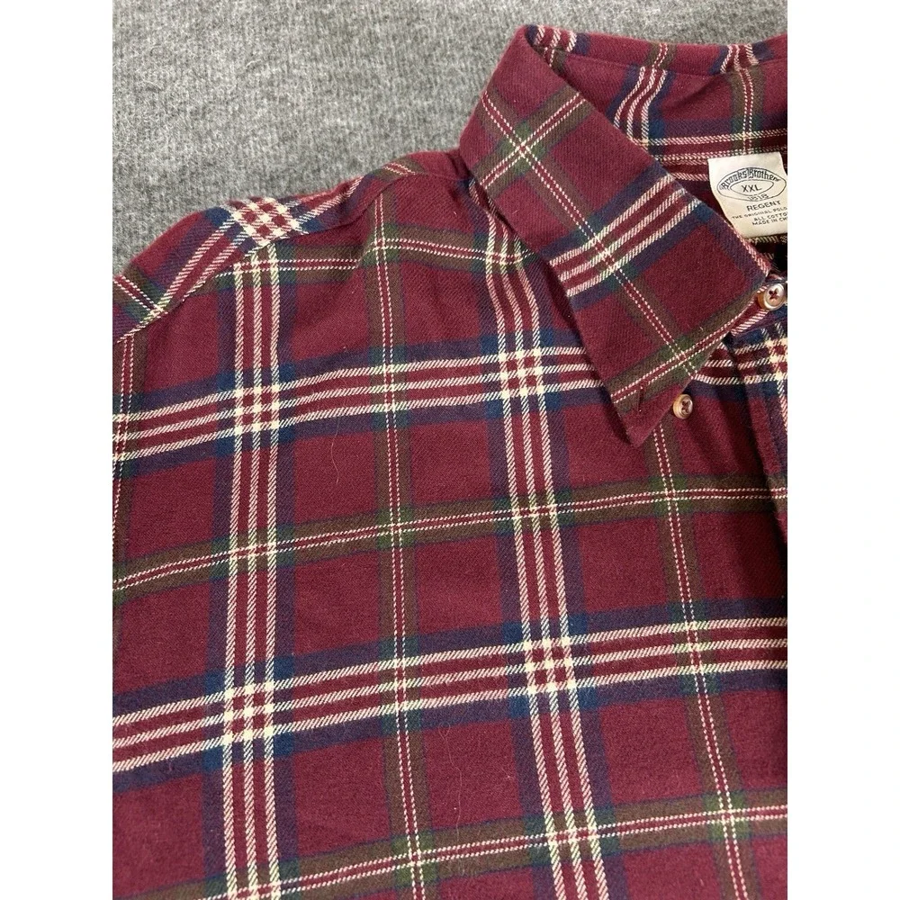 Mens Brooks Brothers 1818 Regent Soft Flannel Long Sleeve Button Up Shirt‎ XXL